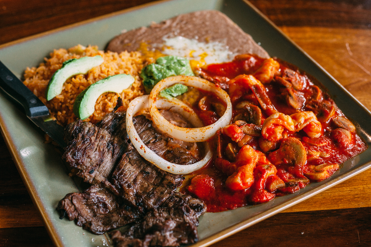 Carne Asada with Camarones a La Diabla - La Palmera